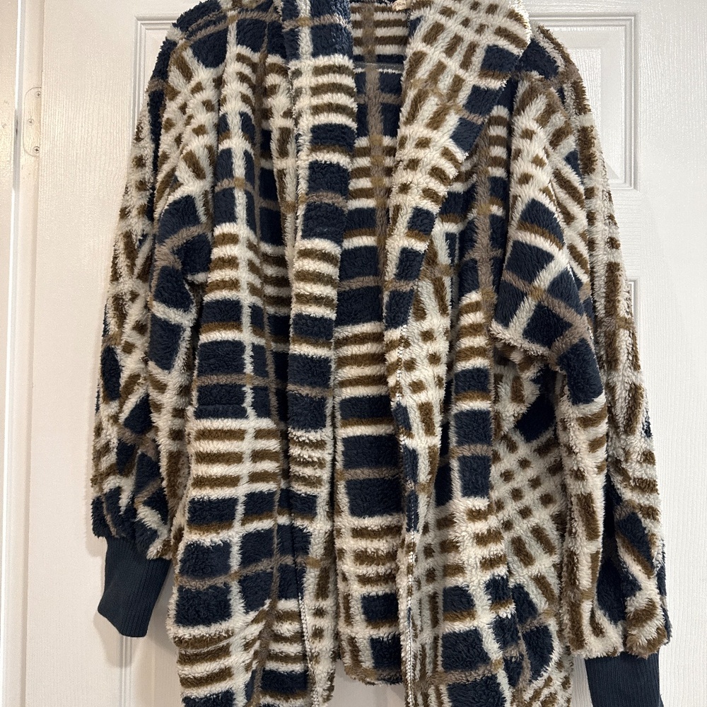 Fleece hooded jacket